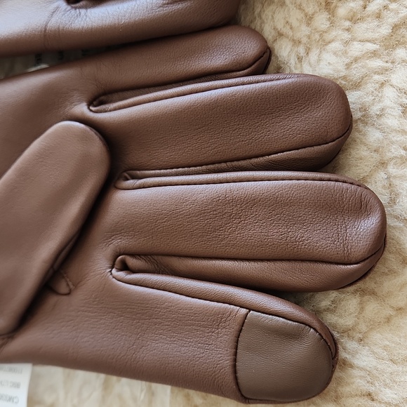 NWT Coach Men's Dark Saddle Leather Size L Tech Gloves 🤎🧤 - Picture 5 of 13